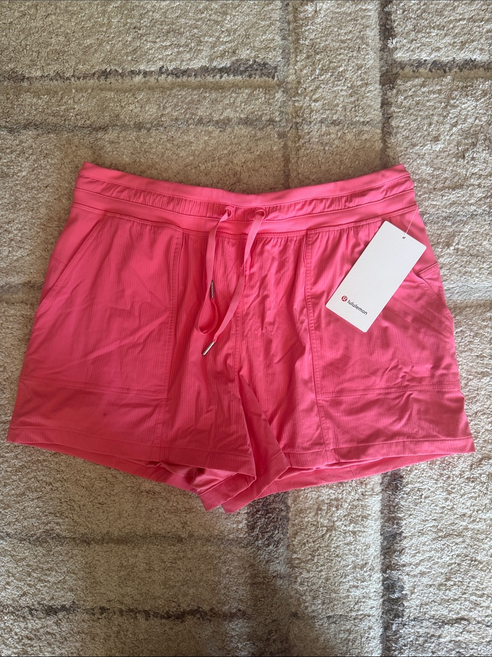 lululemon athletica Bright Pink Drawstring Athletic Shorts